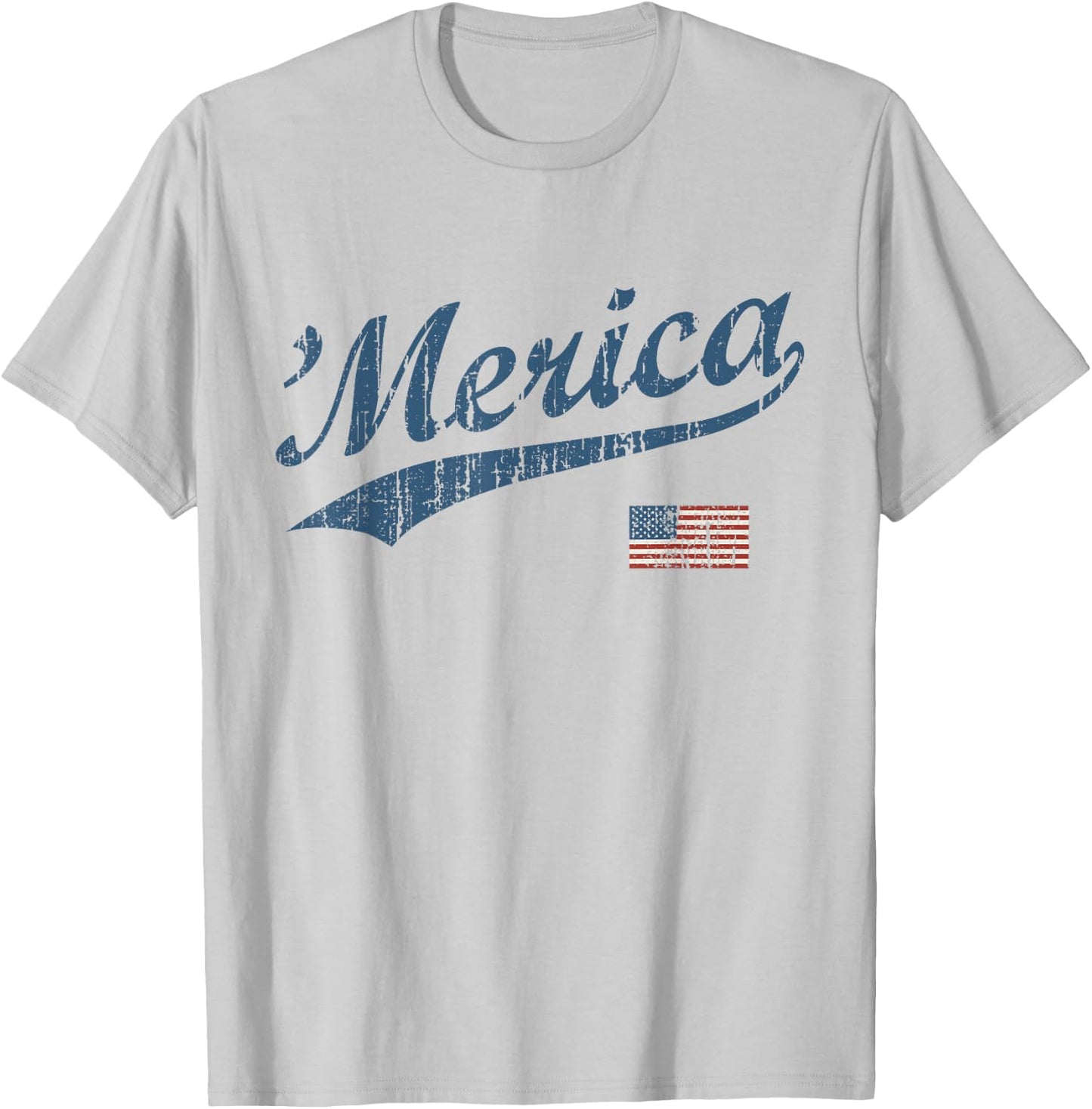Vintage Team 'Merica 4th of July Patriotic T-Shirt - T-Shirt | Ash