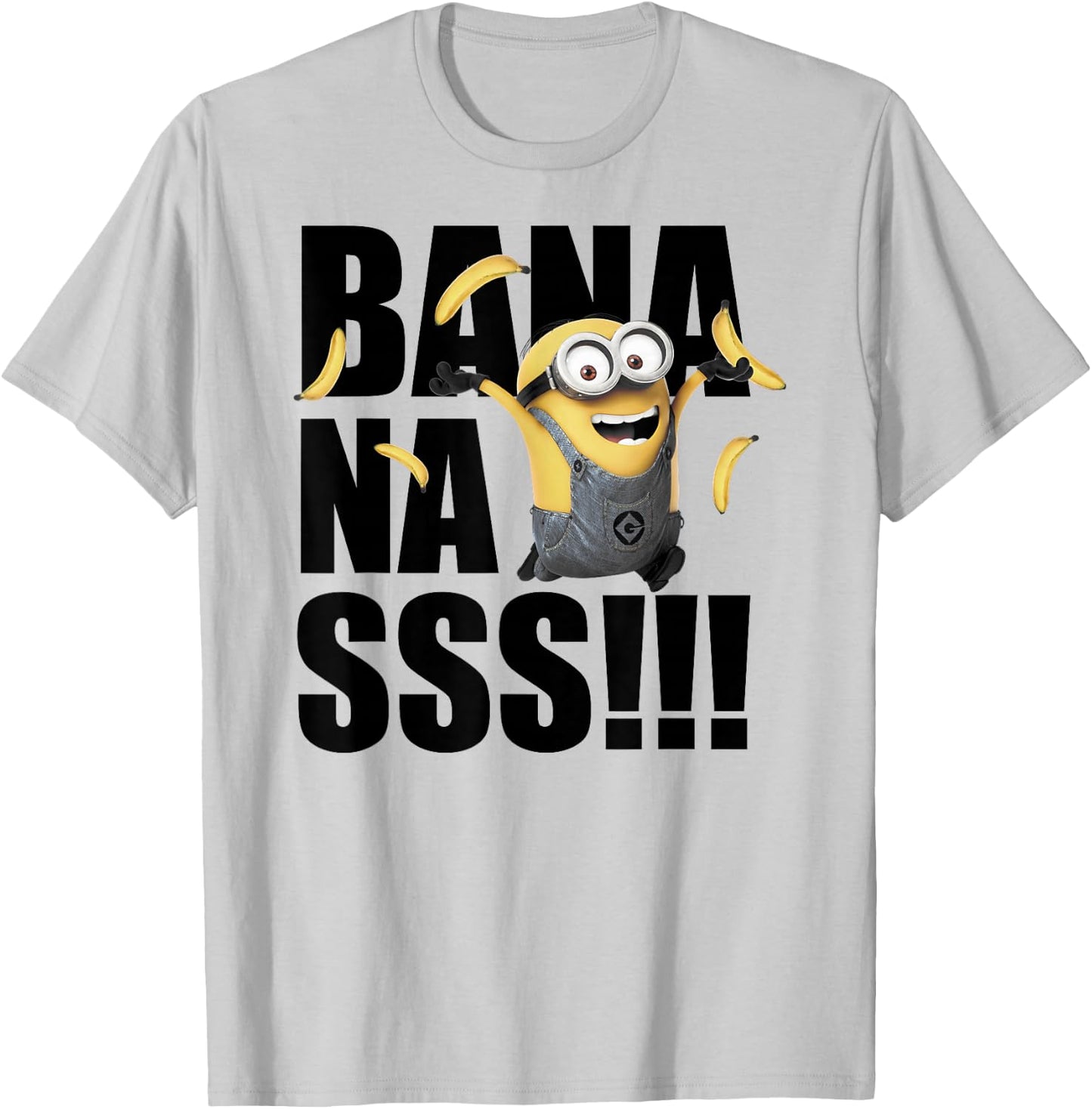 Despicable Me Minions Dave Goes Bananas Graphic T-Shirt - T-Shirt | Ash
