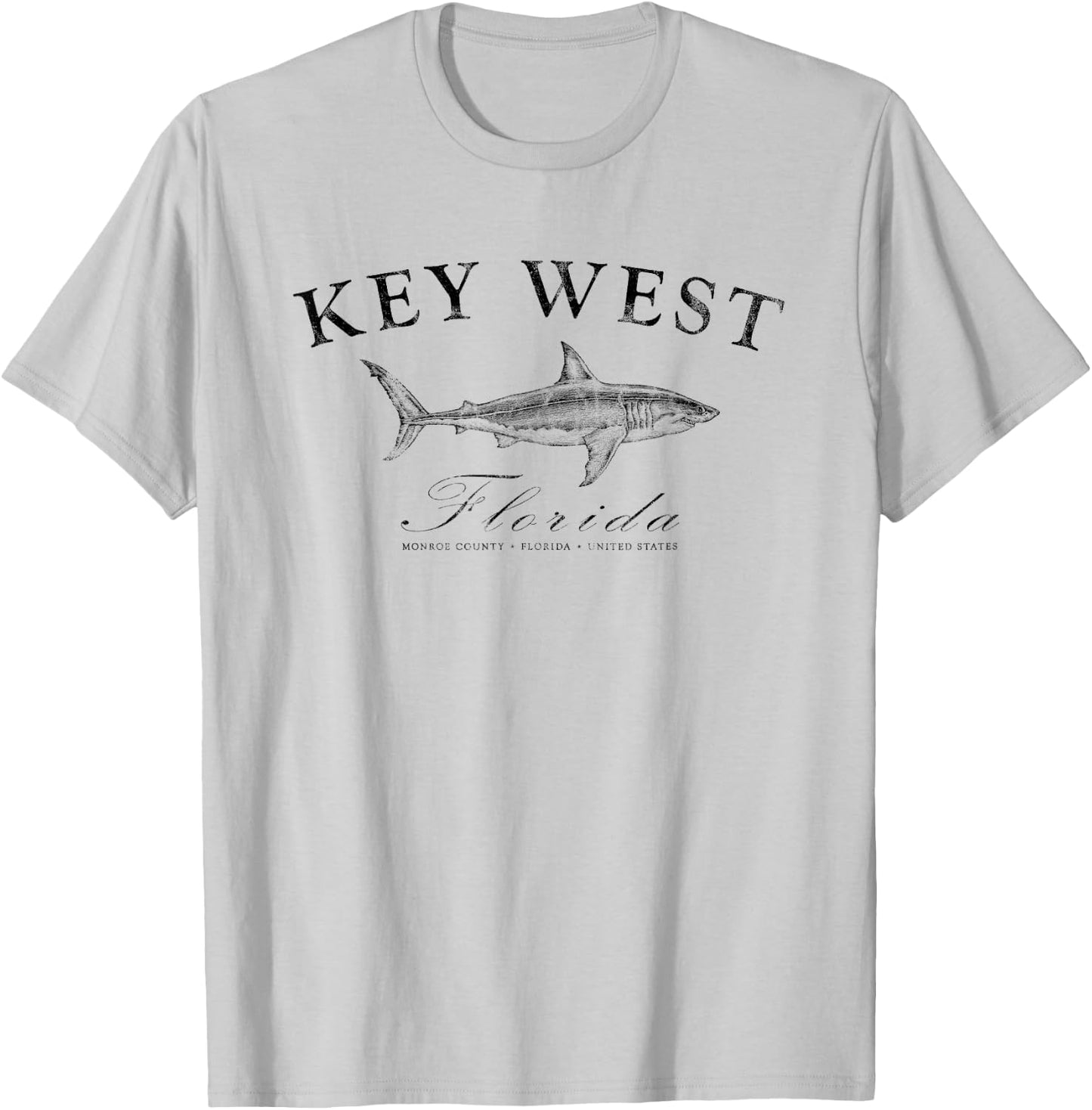 Key West Shark for Fishing Boating Diving and Captains T-Shirt - T-Shirt | Ash