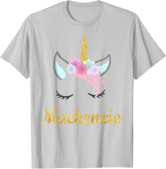 Mackenzie Unicorn Name Shirt for Mackenzie T-Shirt - T-Shirt | Ash