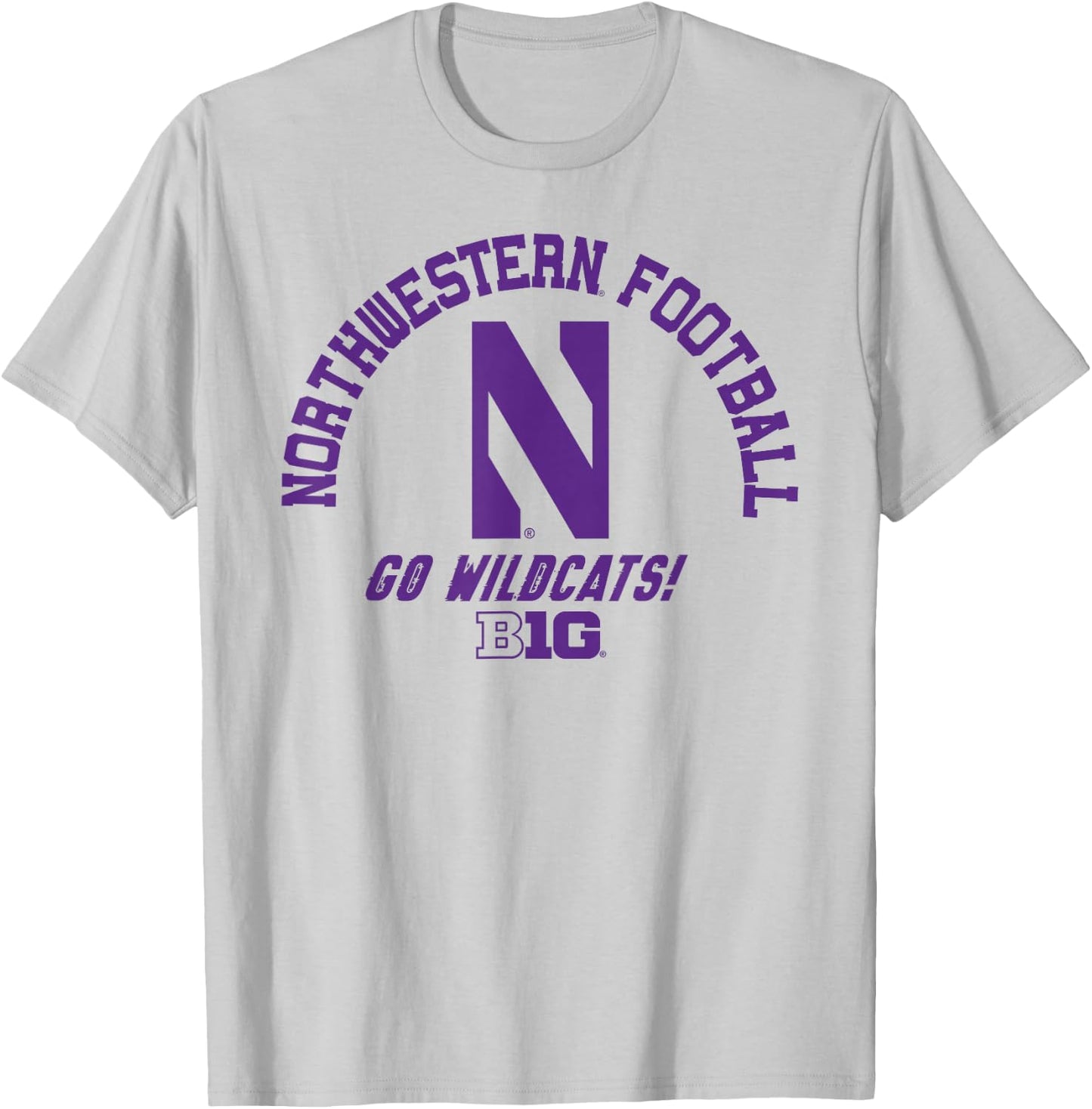 Northwestern Wildcats Big 10 Football Officially Licensed T-Shirt - T-Shirt | Ash