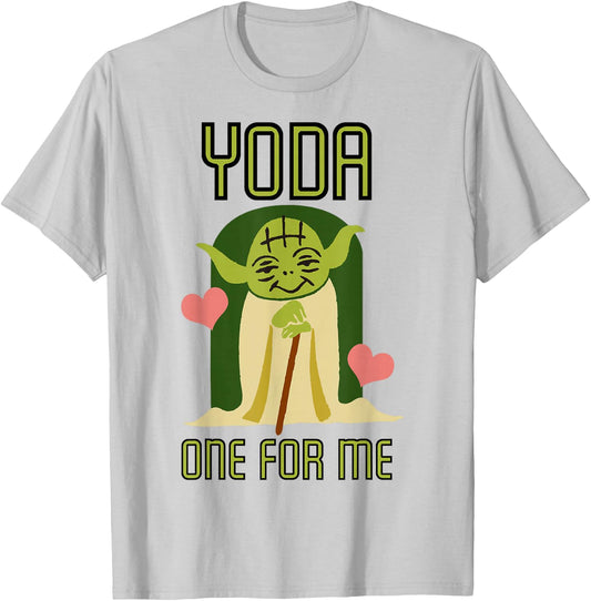 Star Wars Yoda One For Me Cute Valentine's Day Disney+ T-Shirt - T-Shirt | Ash