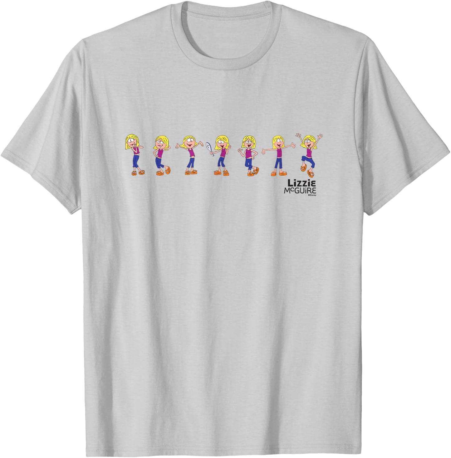 Disney Lizzie McGuire Animated Lizzie Multi-Pose T-Shirt - T-Shirt | Ash