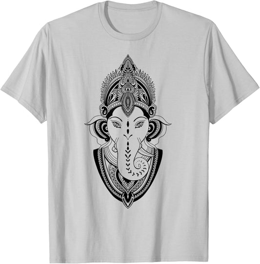 Ganesha God deity Indian India yoga meditation t shirt T-Shirt - T-Shirt | Ash