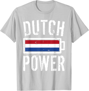 Netherlands Flag | Dutch Power Battery Proud T-Shirt - T-Shirt | Ash