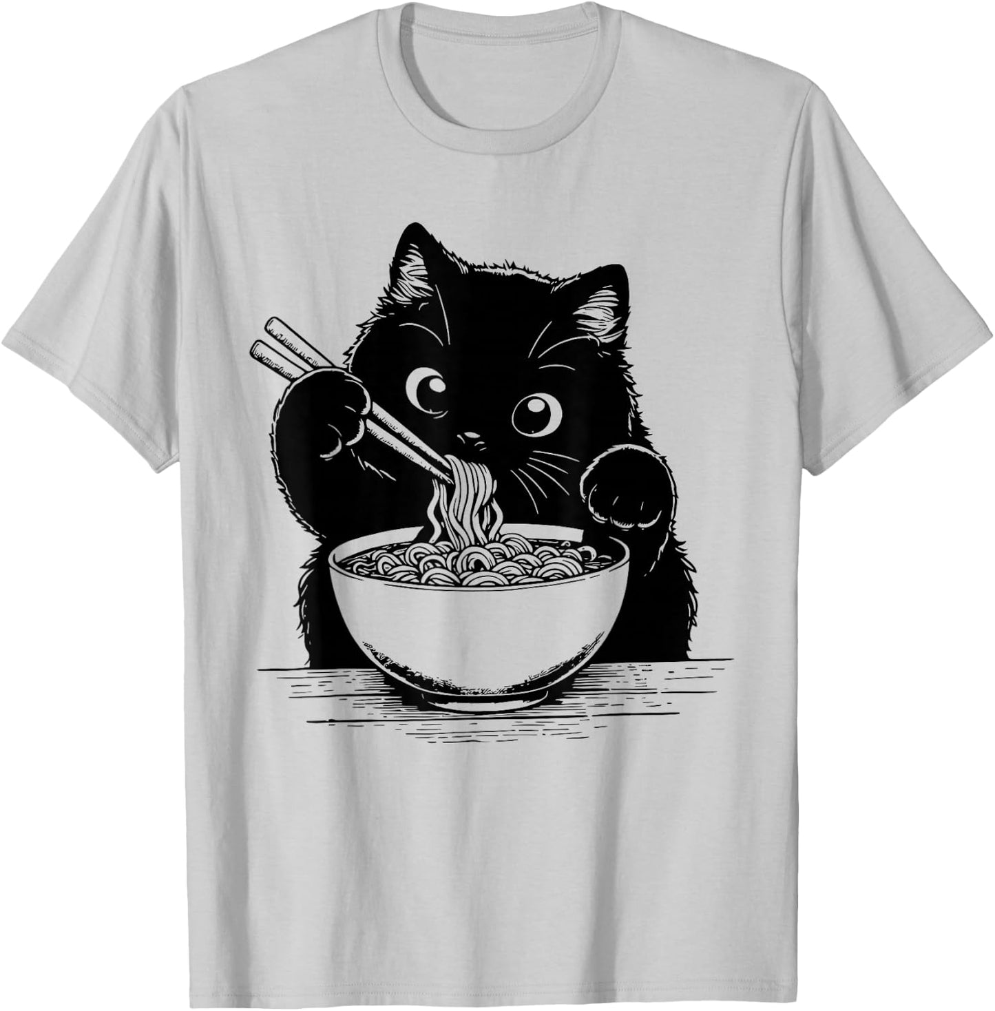 Cat Ramen Noodle Japanese Anime Manga Ramen Kawaii Cat T-Shirt - T-Shirt | Ash