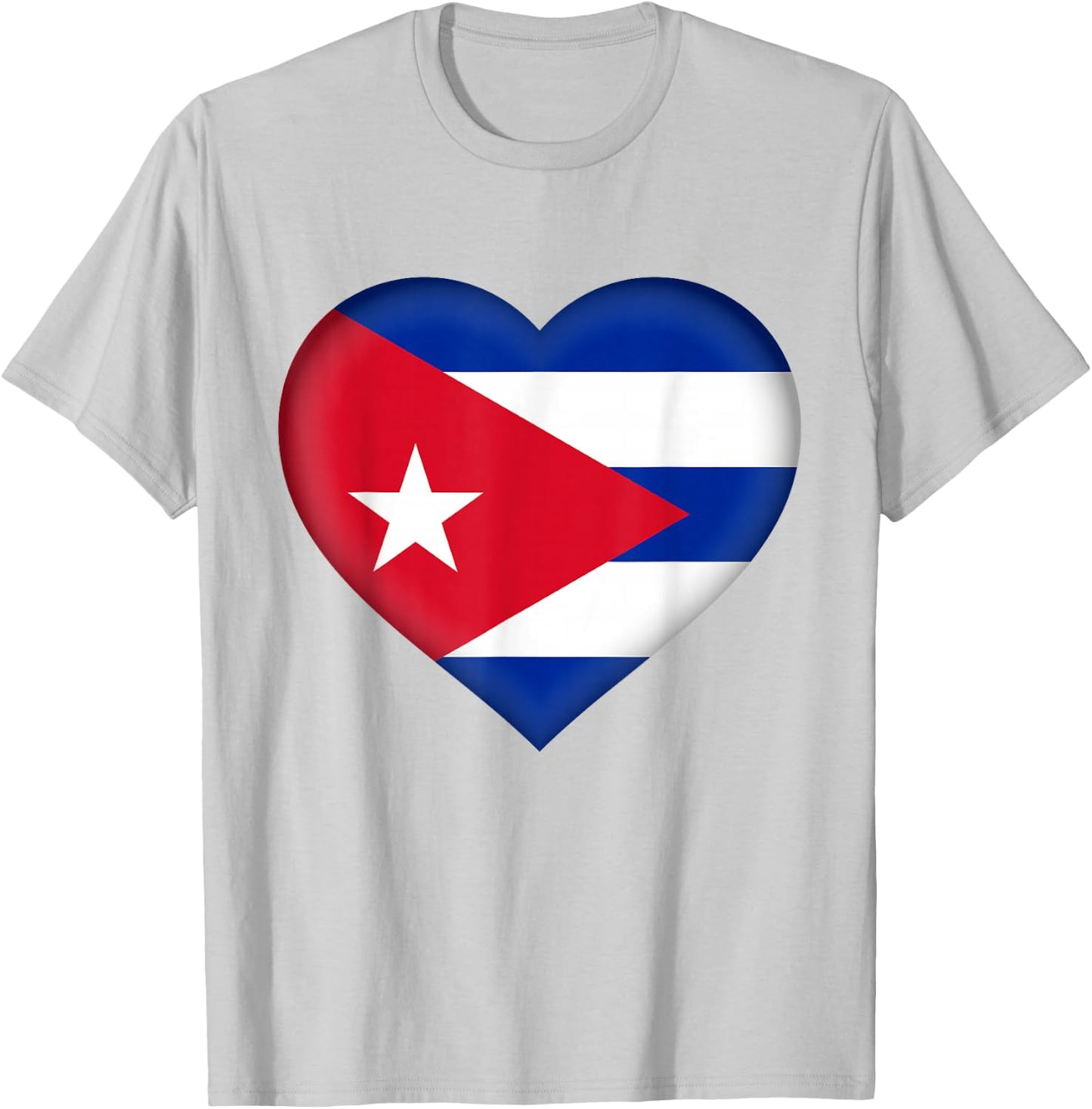 National Pride Country Roots Retro Gift | I Love Cuba | Cuban Flag Heart Outfit - Adults - White - Short Sleeve - Small - Classic Fit - Cotton - Machine Wash T-Shirt - T-Shirt | Ash