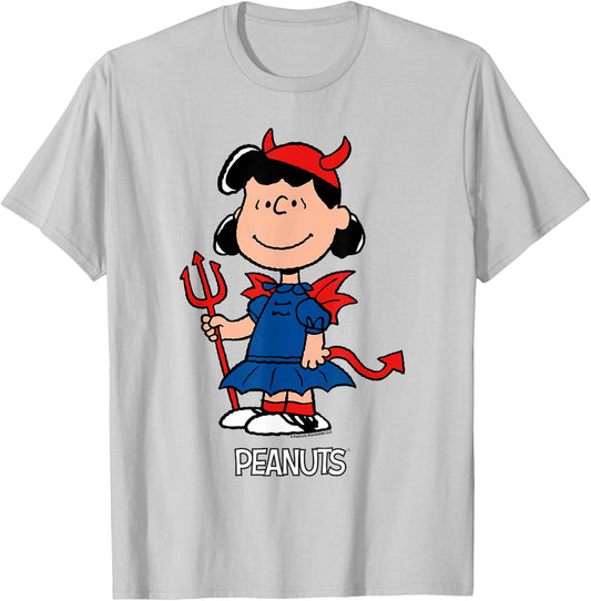 Peanuts Halloween Devil Lucy Van Pelt T-Shirt - T-Shirt | Ash