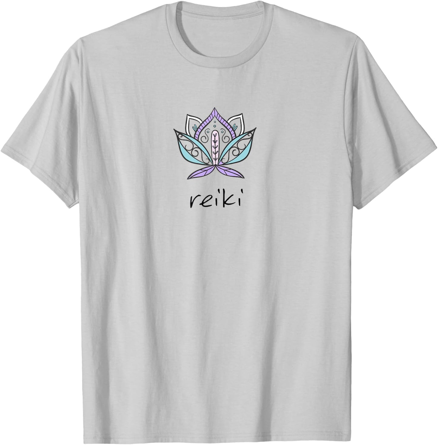 Cute Reiki T Shirt Lotus Healing Energy Spiritual Shirt T-Shirt - T-Shirt | Ash