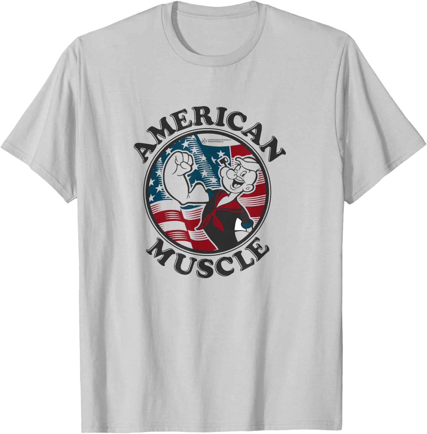 Popeye American Muscle #36898 T-Shirt - T-Shirt | Ash