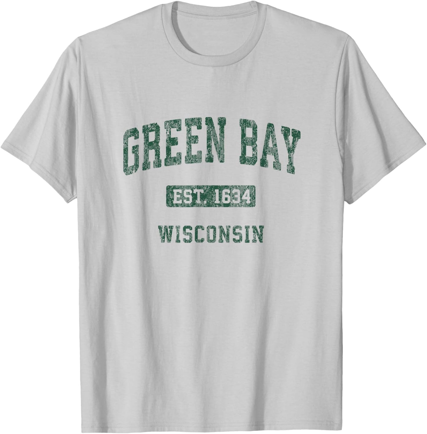 Green Bay Wisconsin WI Vintage Athletic Sports Design T-Shirt - T-Shirt | Ash