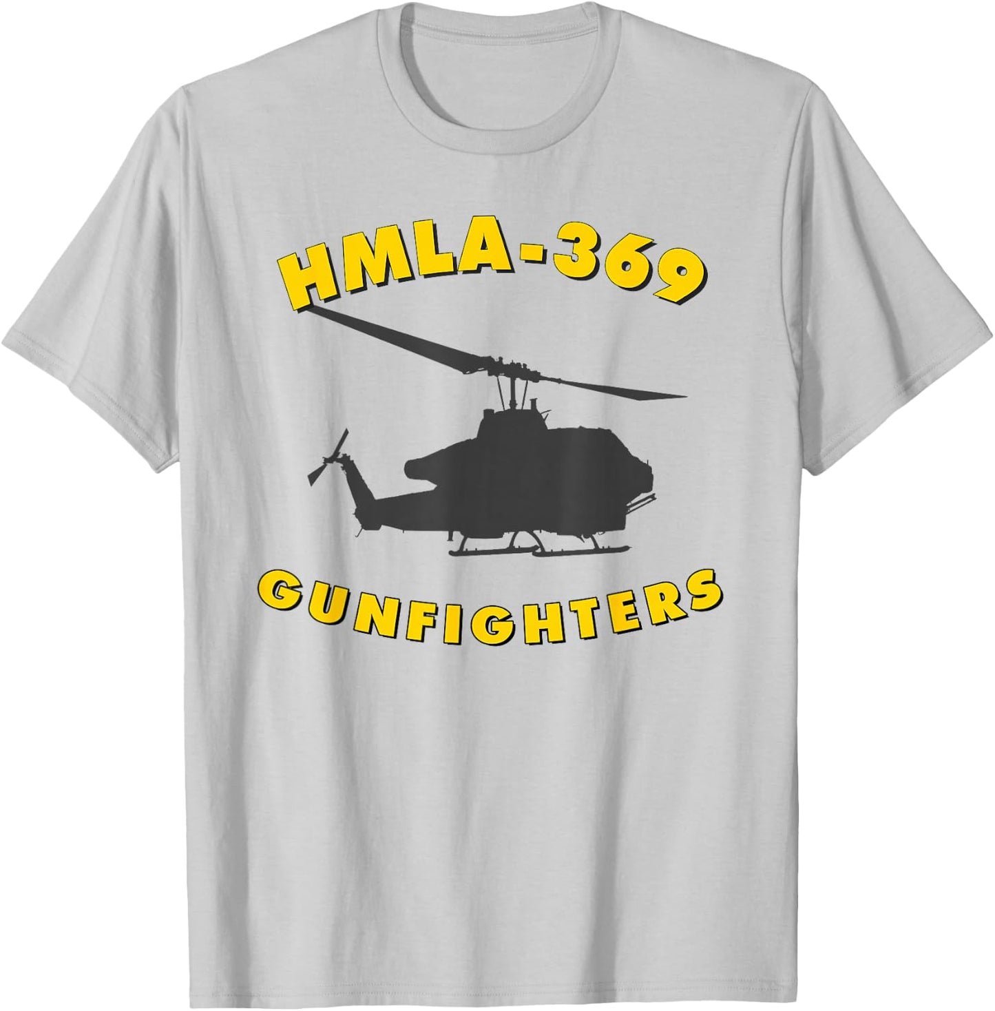 HMLA-369 Gunfighters Helicopter Attack Squadron AH-1W T-Shirt - T-Shirt | Ash