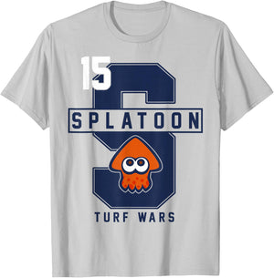 Nintendo Splatoon College Letter Turf Wars Graphic T-Shirt - T-Shirt | Ash