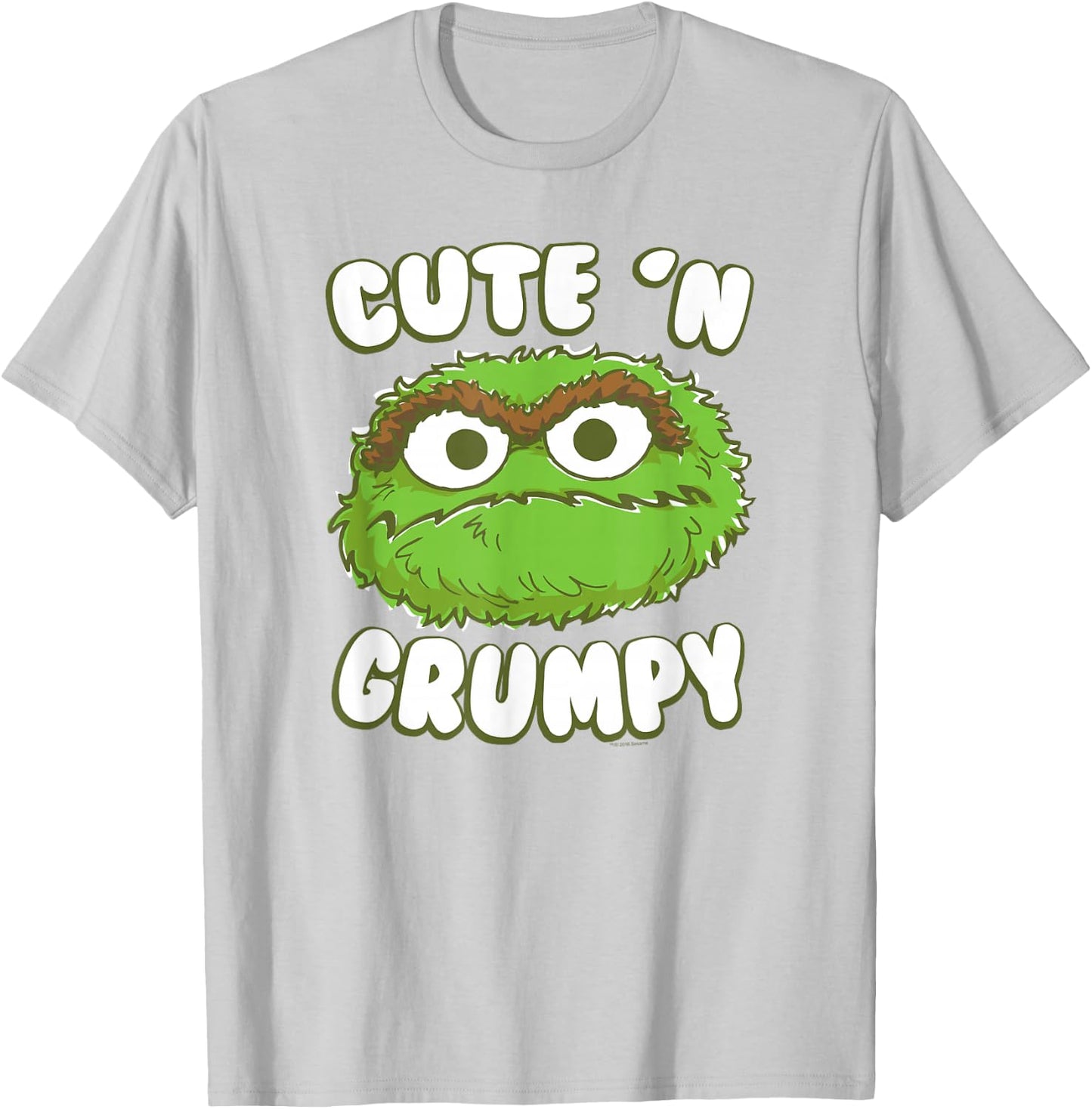 Sesame Street Oscar The Grouch Cute 'n' Grumpy T-Shirt - T-Shirt | Ash