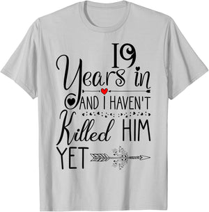 19th Wedding Anniversary Wife - 19 Years of Marriage T-Shirt - T-Shirt | Ash
