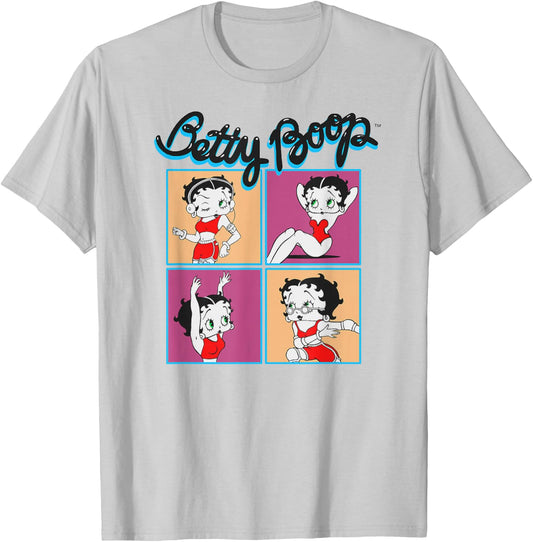 Betty Boop Workout Pose Collage T-Shirt - T-Shirt | Ash
