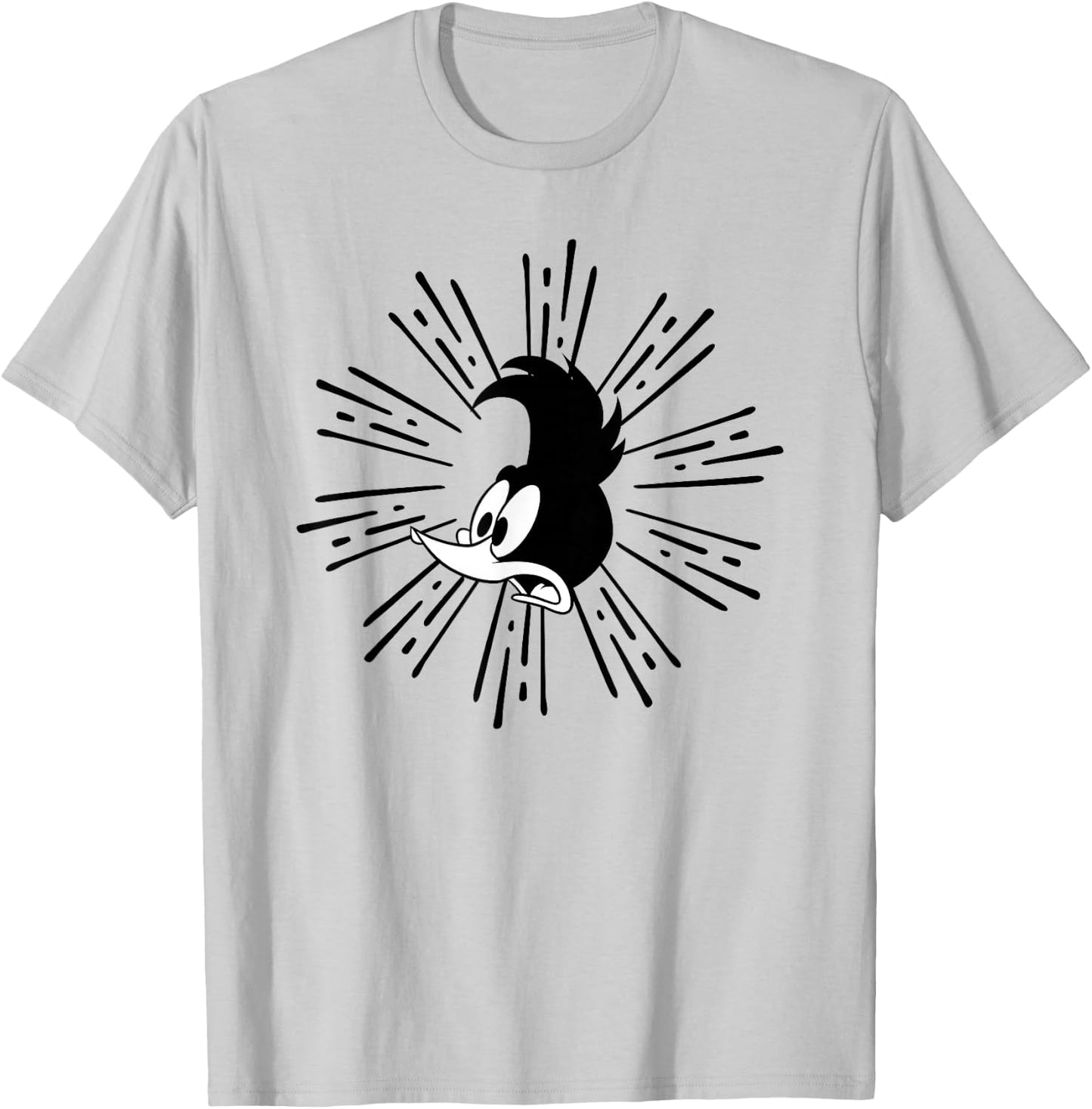 Woody Woodpecker Panic in Black T-Shirt - T-Shirt | Ash