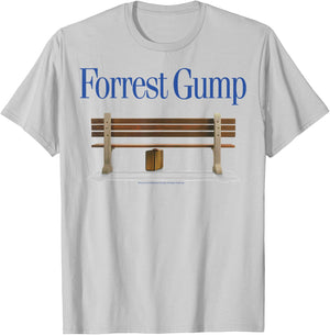 Forrest Gump Bench Title Logo T-Shirt - T-Shirt | Ash