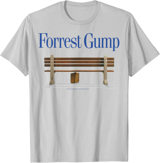Forrest Gump Bench Title Logo T-Shirt - T-Shirt | Ash