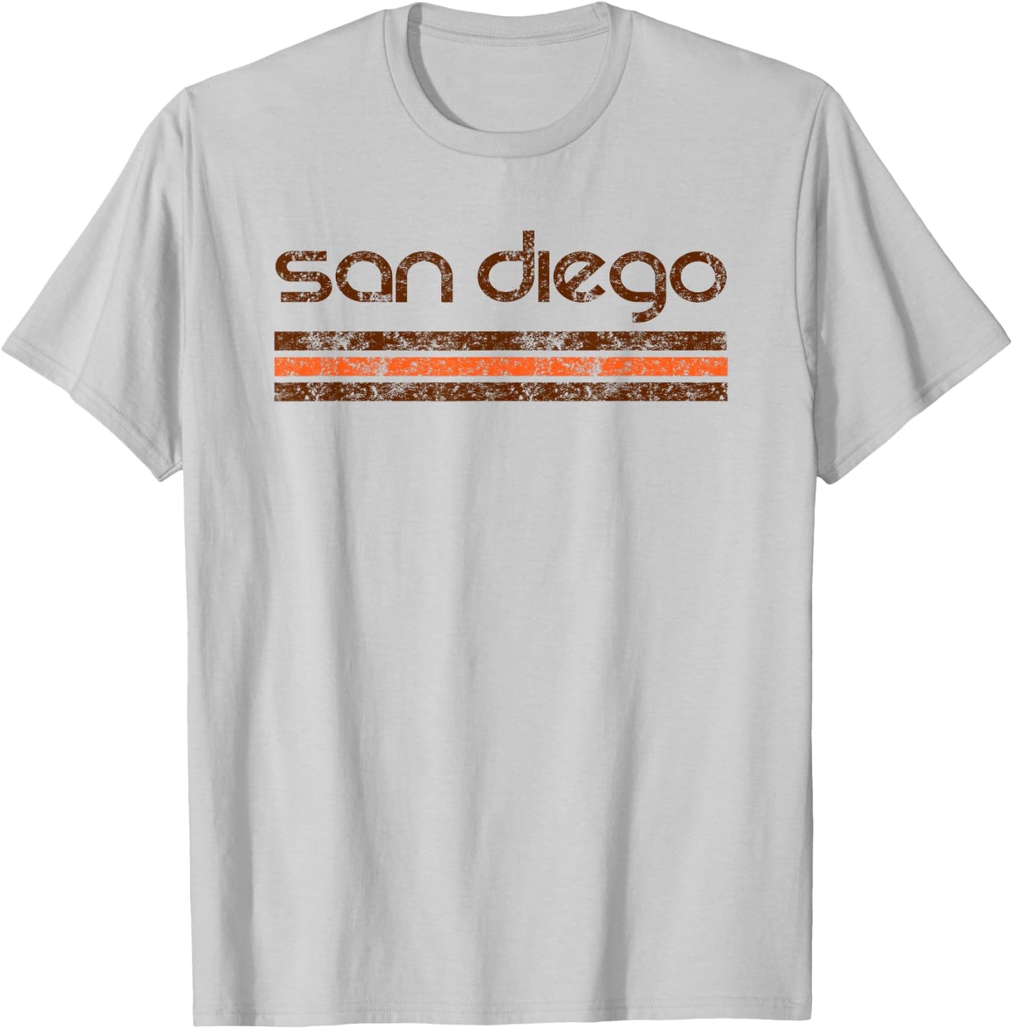 San Diego California Retro Vintage Weathered T-Shirt - T-Shirt | Ash