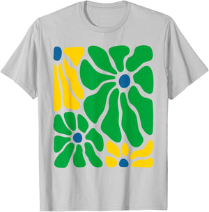 Brazilian Floral Boho Brazil Flag Brasil Brasileira Girl T-Shirt - T-Shirt | Ash