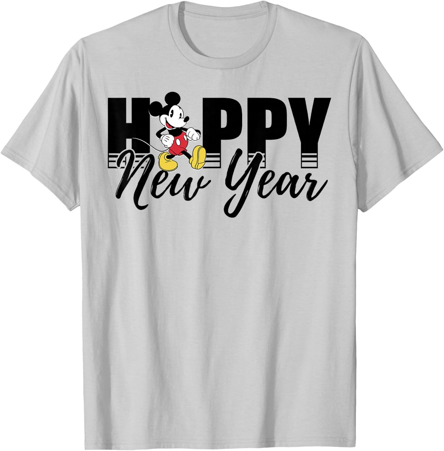 Disney New Year's Mickey Mouse Happy New Year T-Shirt - T-Shirt | Ash