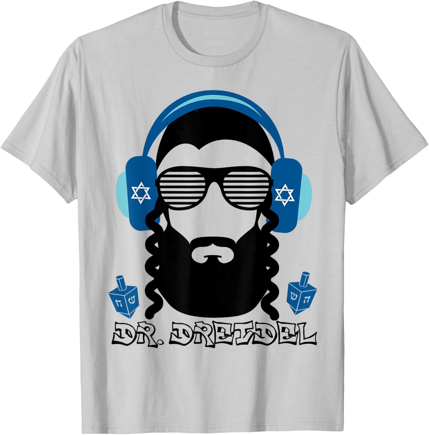 Funny Hanukkah Rapper DJ Gift Chanukah Dr. Dreidel T-Shirt - T-Shirt | Ash