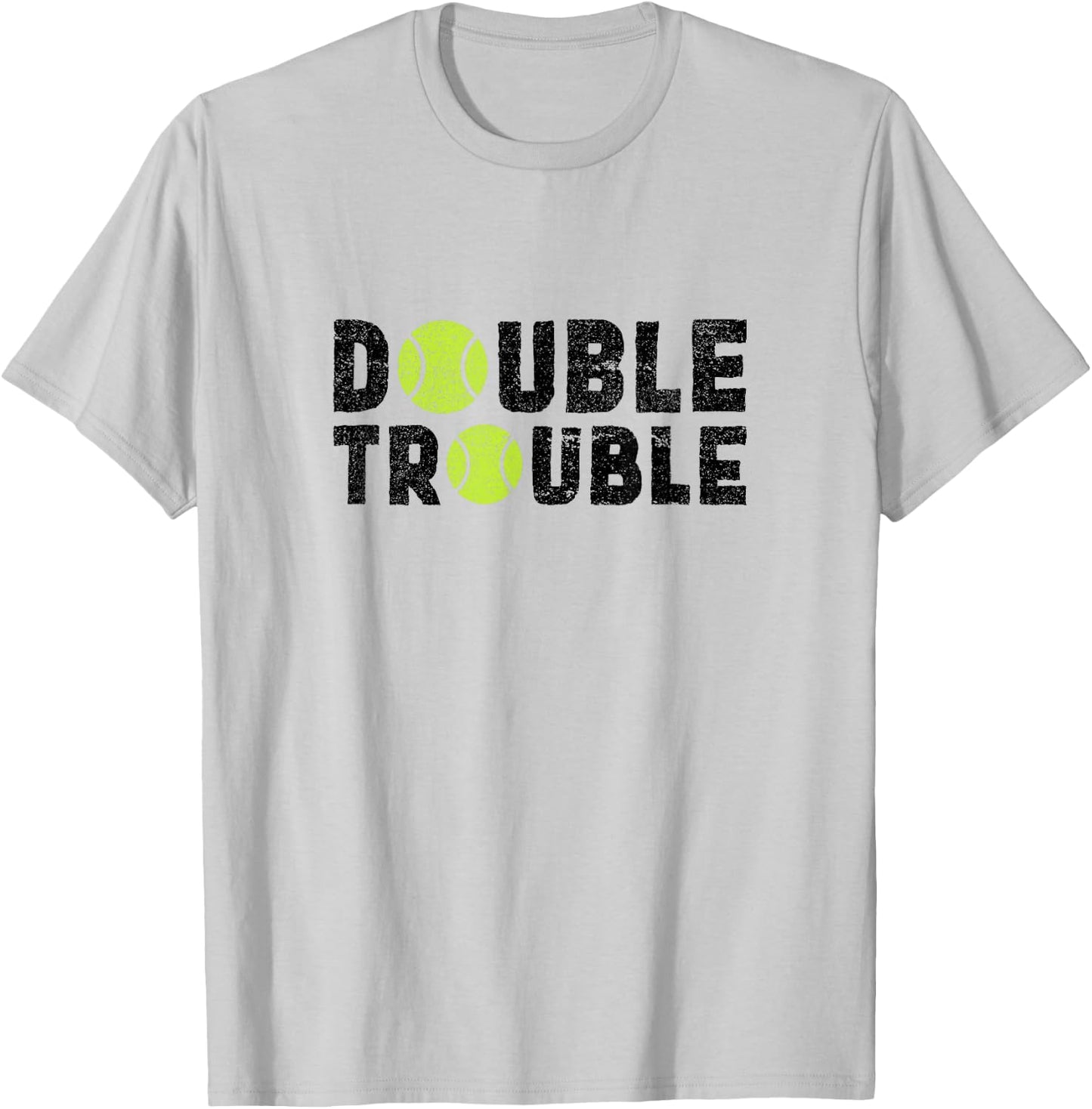 Double Trouble - Doubles Players - Funny Tennis Shirt T-Shirt - T-Shirt | Ash