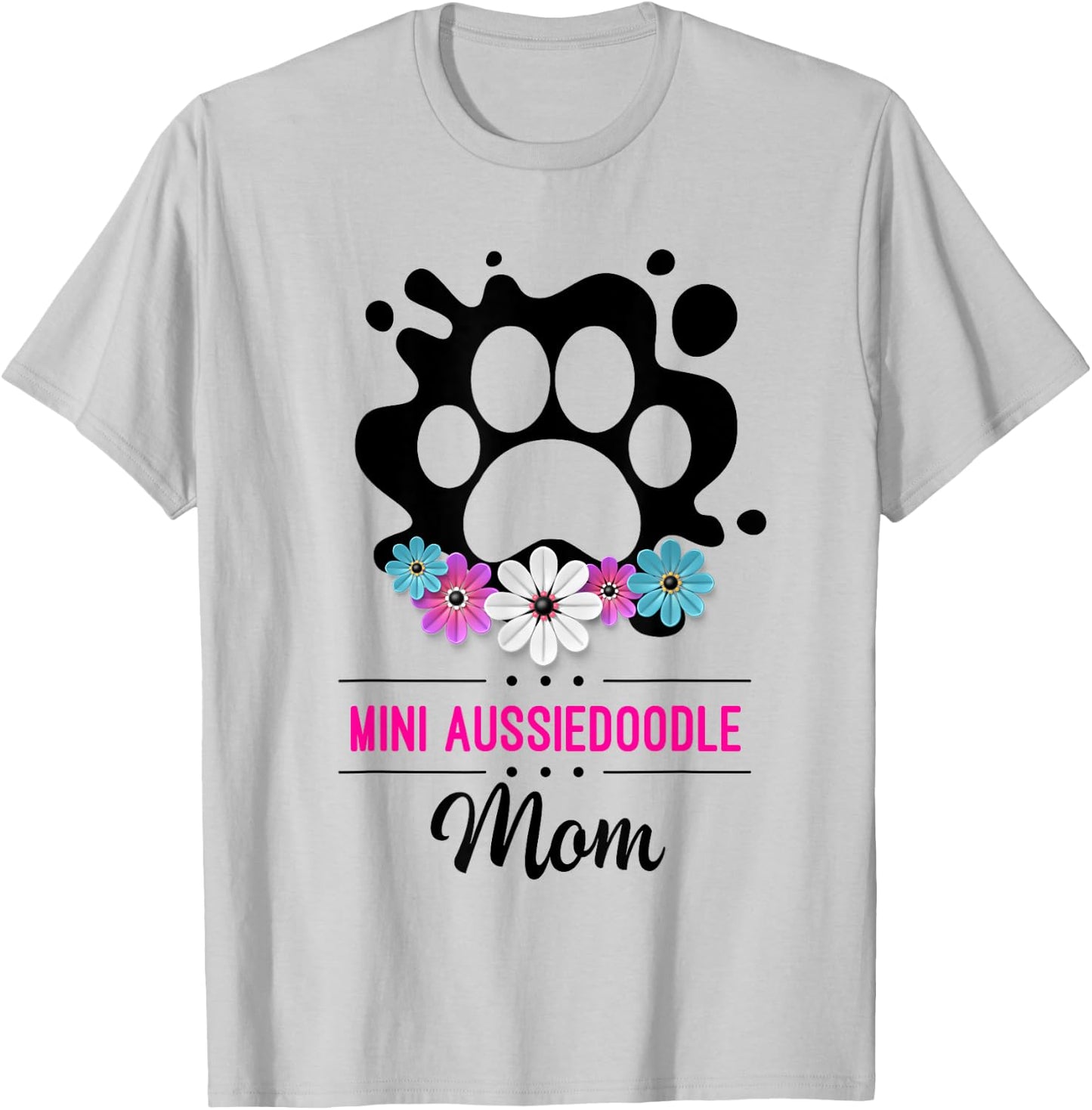 Mini Aussiedoodle Mom T-Shirt - T-Shirt | Ash
