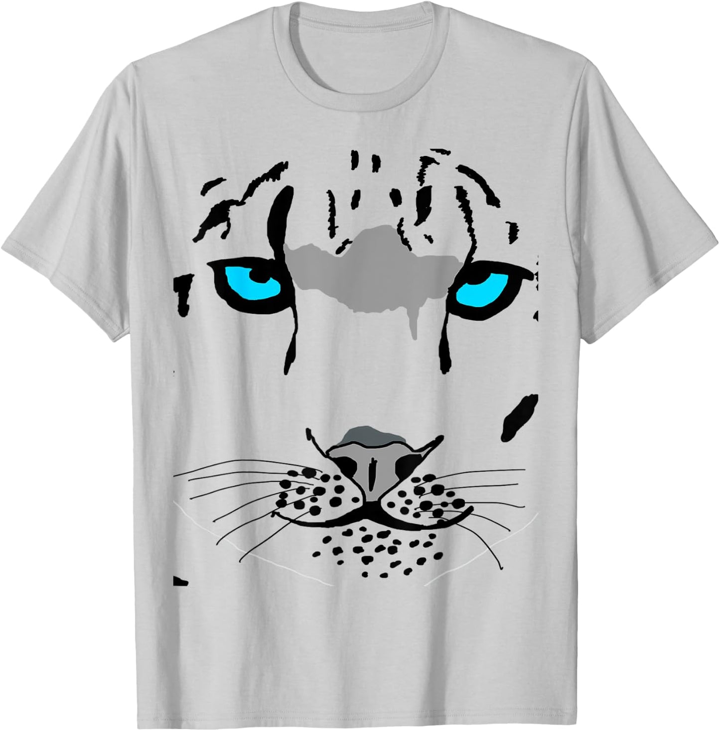 Snow Leopard Costume Big Wild Cat Tiger Halloween Wildcat Men Women Kids T-Shirt - T-Shirt | Ash