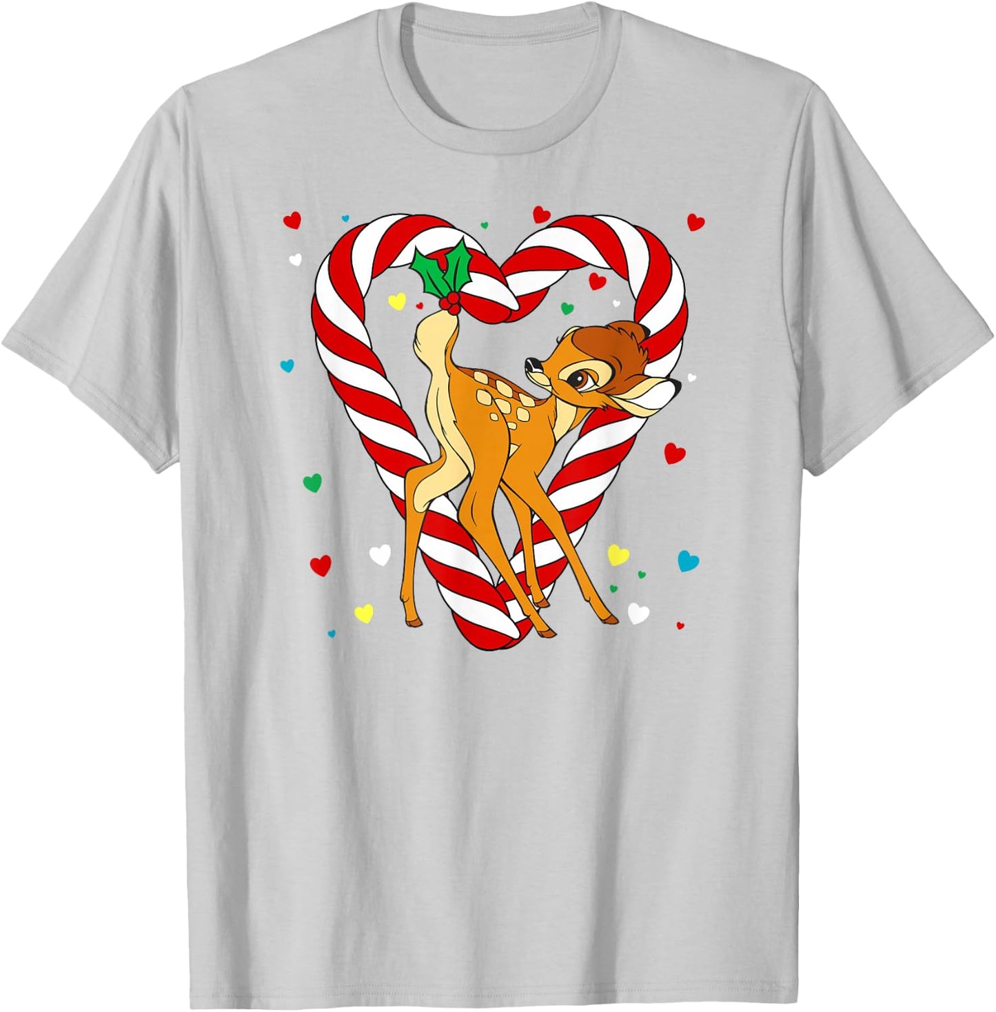 Disney - Bambi Candy Cane Holiday T-Shirt - T-Shirt | Ash
