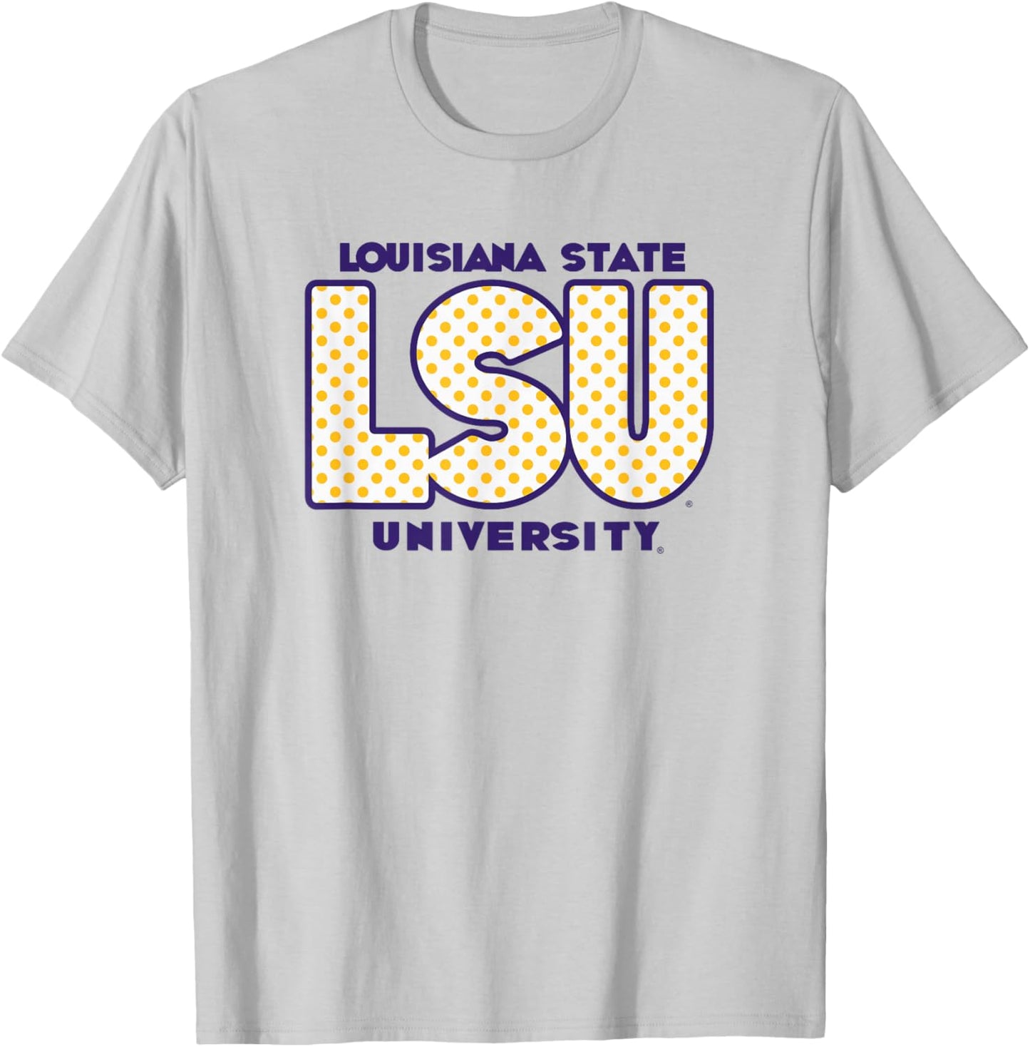 LSU Tigers Polka Dots Gray Officially Licensed T-Shirt - T-Shirt | Ash