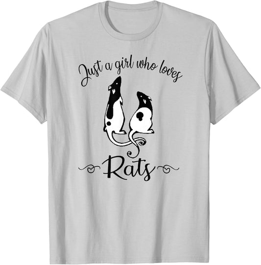 Cute Funny Girl Who Loves Pet Rat Lover T-Shirt - T-Shirt | Ash