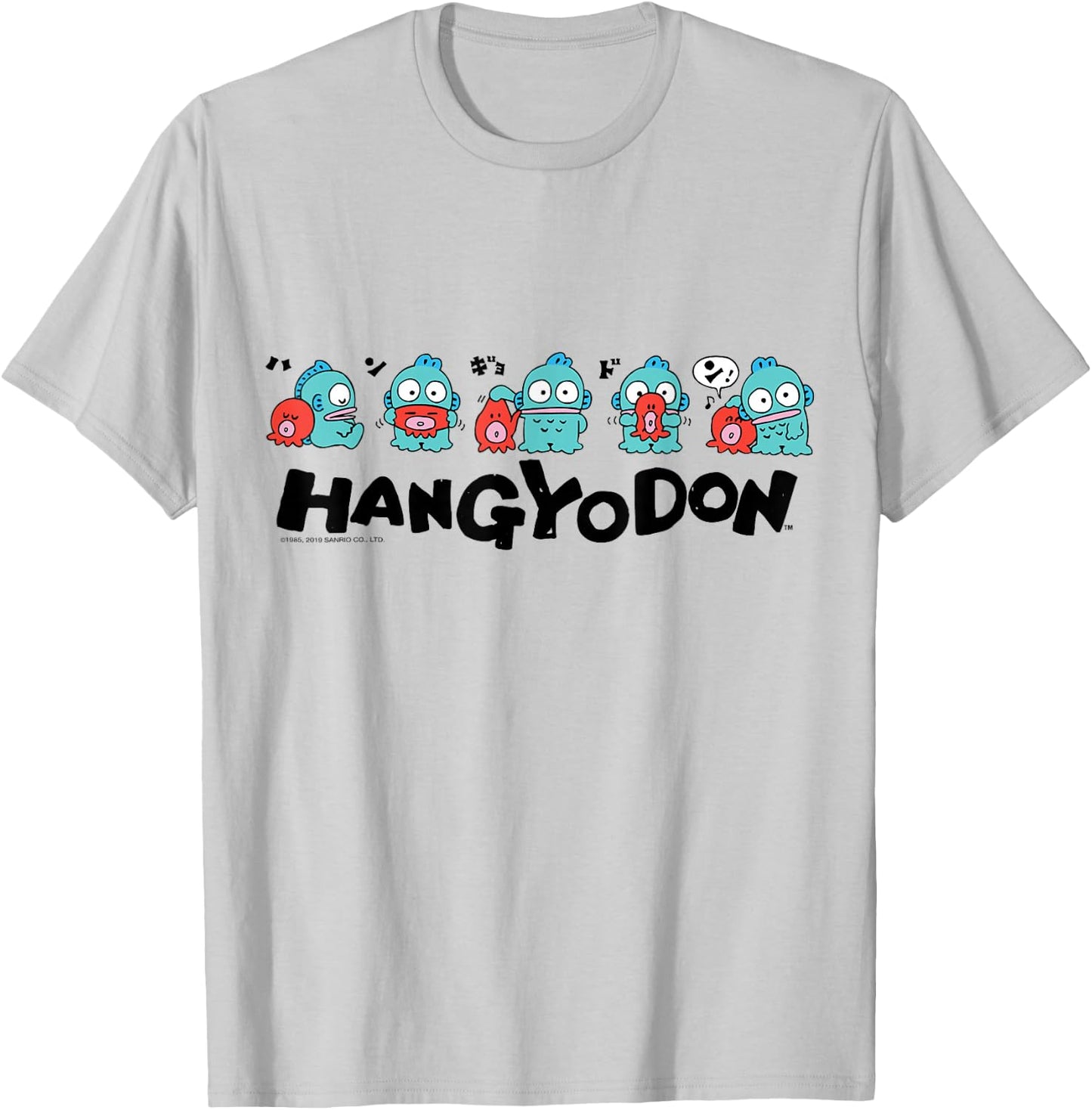 Sanrio Hangyodon and Friends Shirt T-Shirt - T-Shirt | Ash