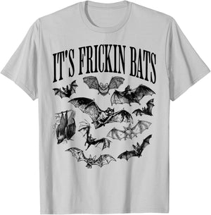 Vintage It's Frickin Bats, Funny and Spooky Halloween Bats T-Shirt - T-Shirt | Ash