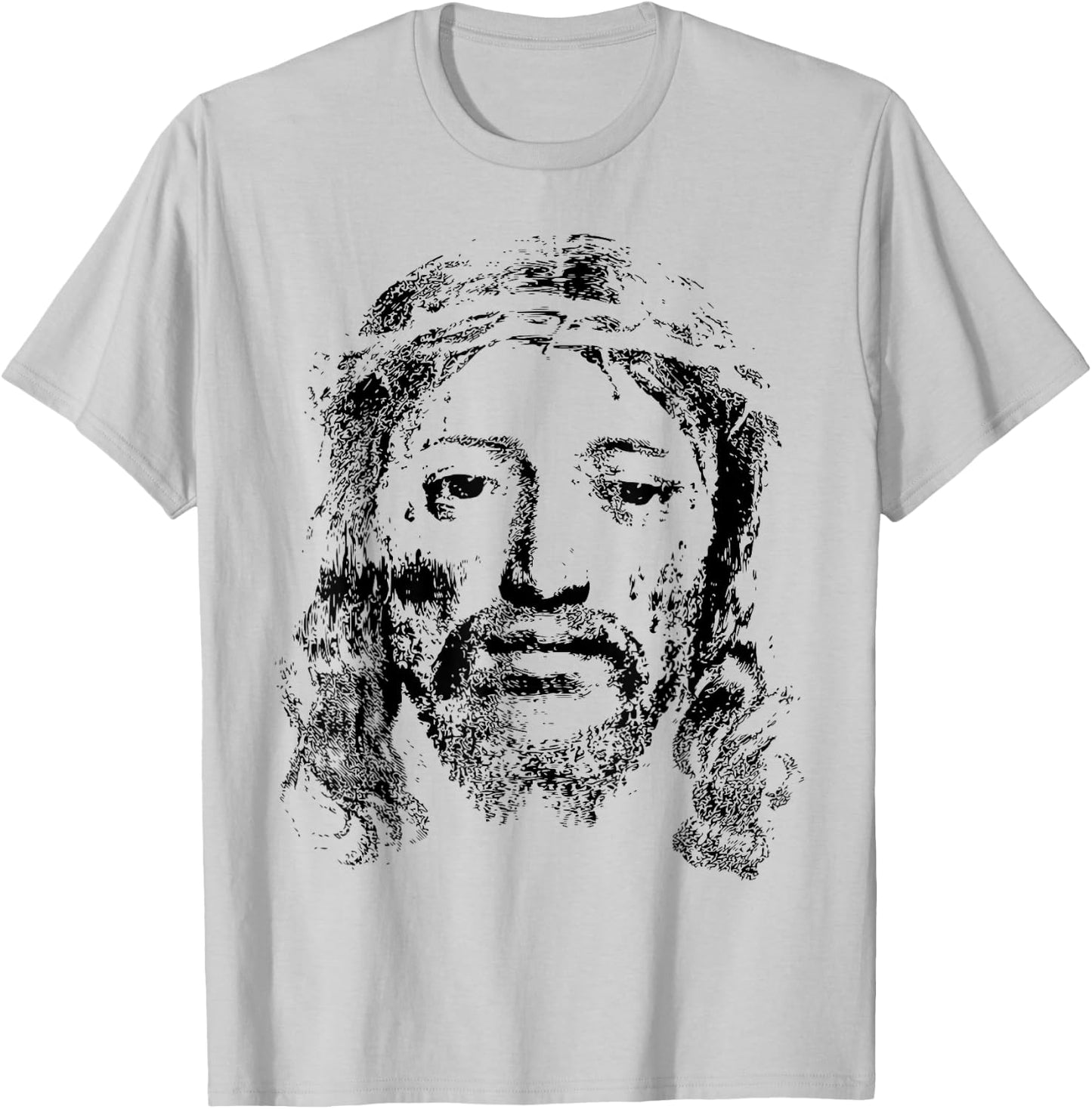 Jesus Christ Face Christian Church Group T-Shirt - T-Shirt | Ash