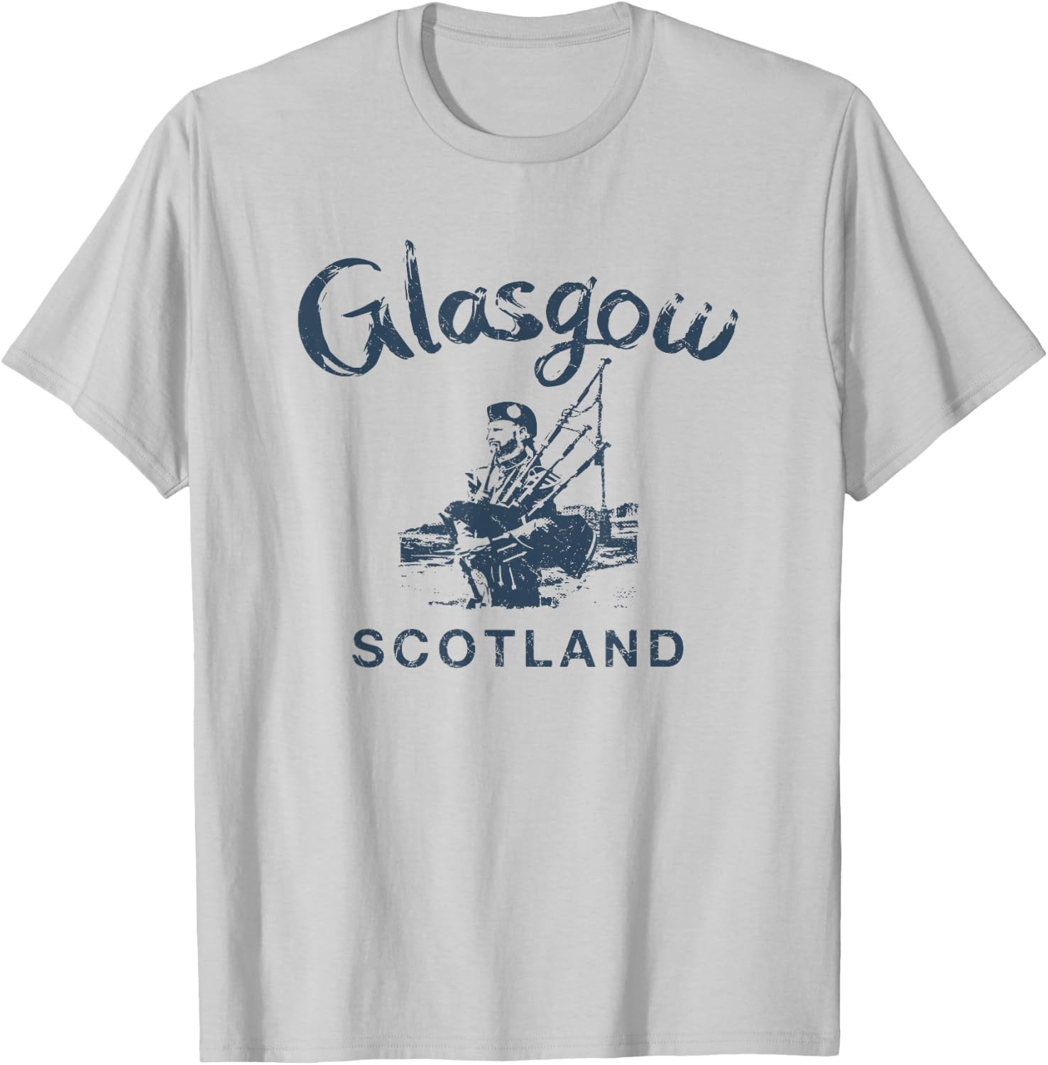 Scotland Glasgow Bagpipes Scottish Vintage Gaelic T-Shirt - T-Shirt | Ash