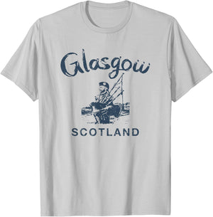 Scotland Glasgow Bagpipes Scottish Vintage Gaelic T-Shirt - T-Shirt | Ash