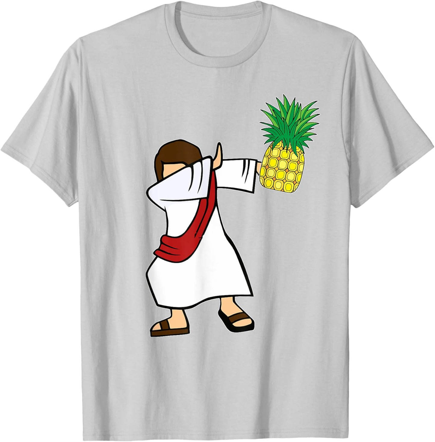 Dabbing Jesus Pineapple Aloha Beaches Hawaiian Dance T-Shirt - T-Shirt | Ash