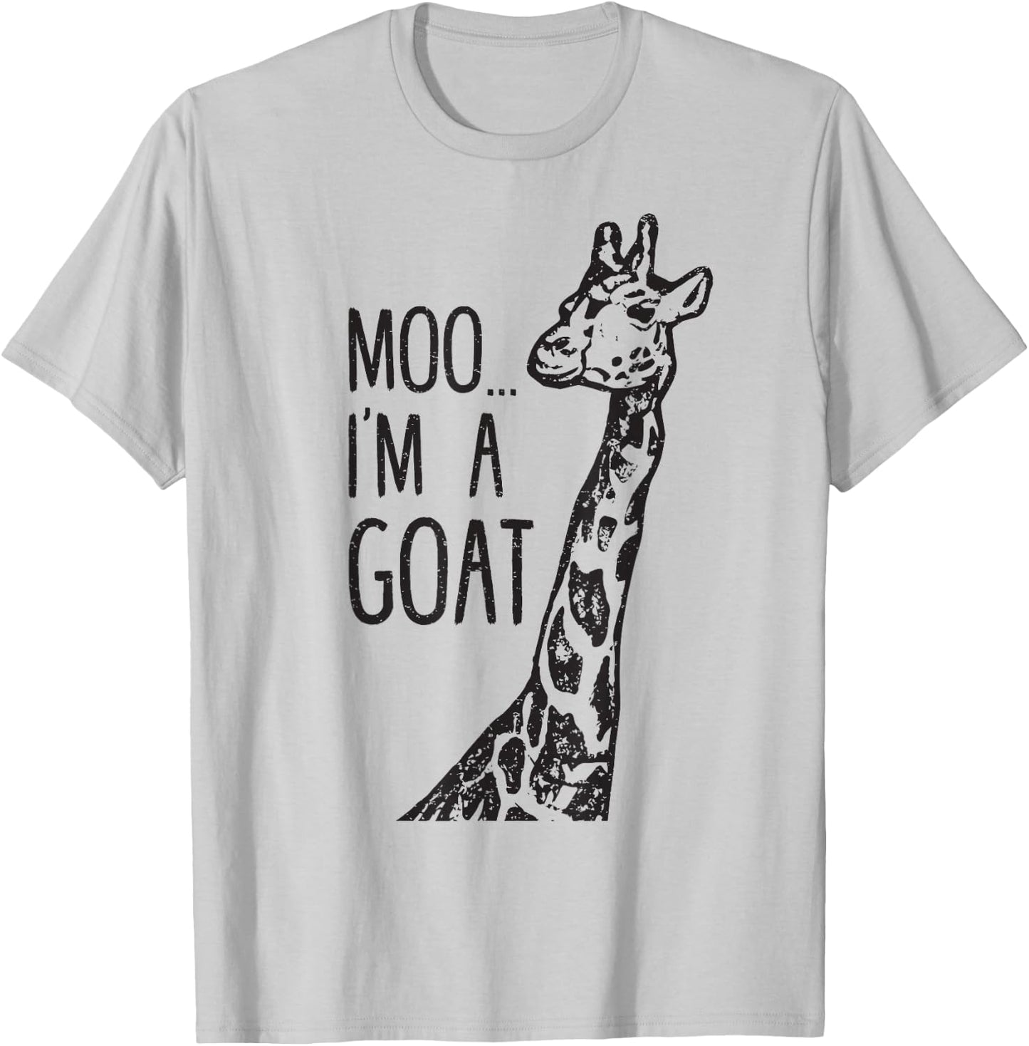 Funny design Giraffe Moo I'm A Goat Farm Zoo Animal design T-Shirt - T-Shirt | Ash