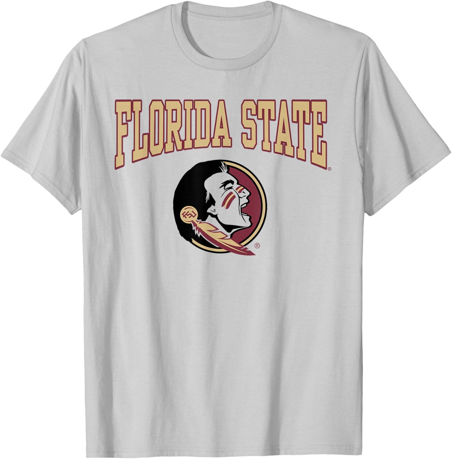 Florida State Seminoles Arch Logo White Officially Licensed T-Shirt - T-Shirt | Ash
