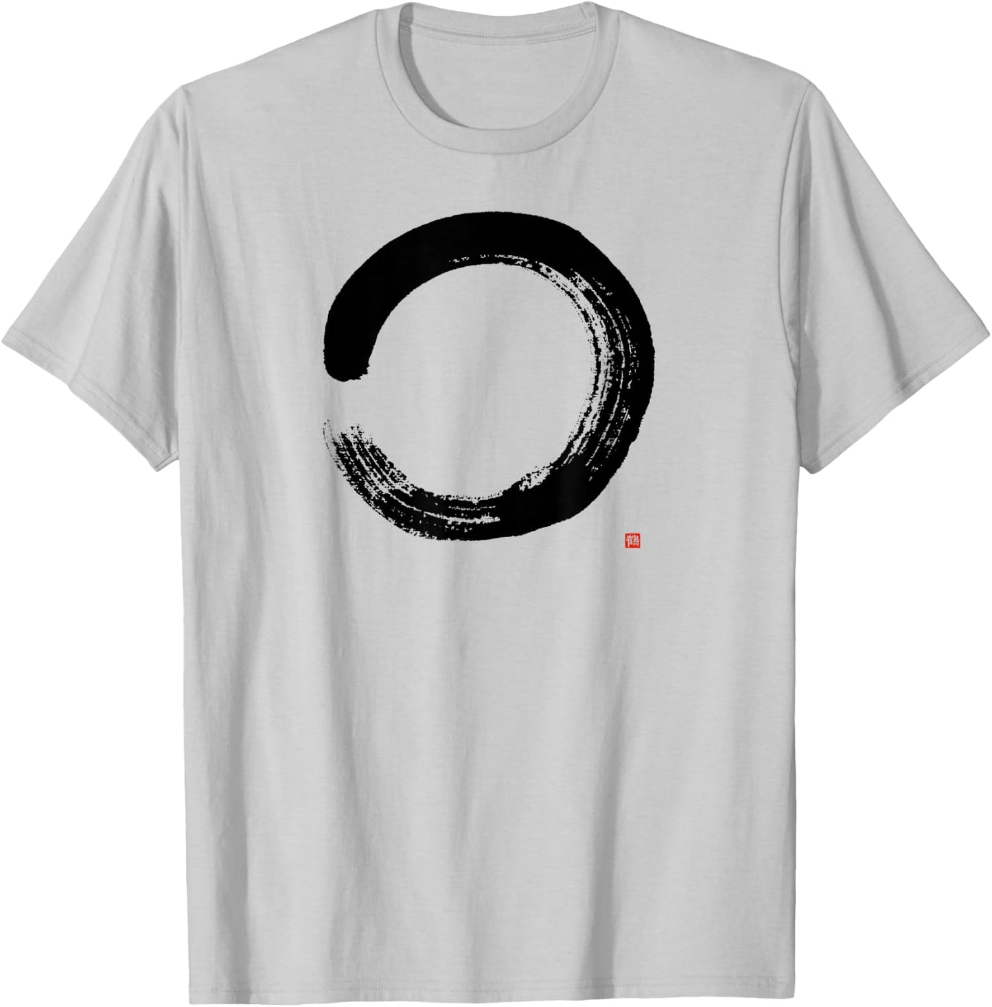Zen Enso : Artistic Japanese Enso Circle Painting T-Shirt - T-Shirt | Ash