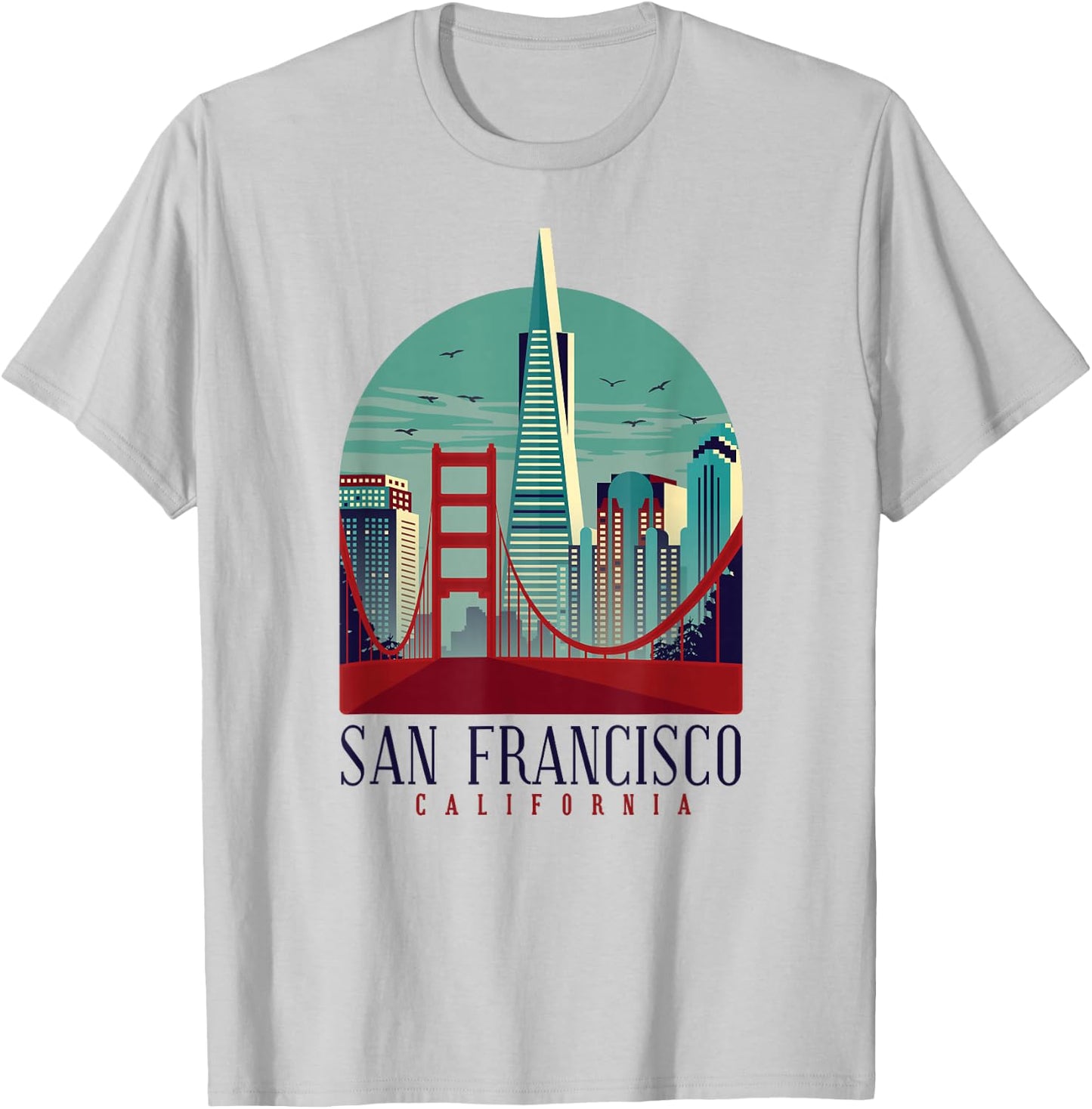 San Francisco California Golden Gate Bridge Souvenir Gift T-Shirt - T-Shirt | Ash