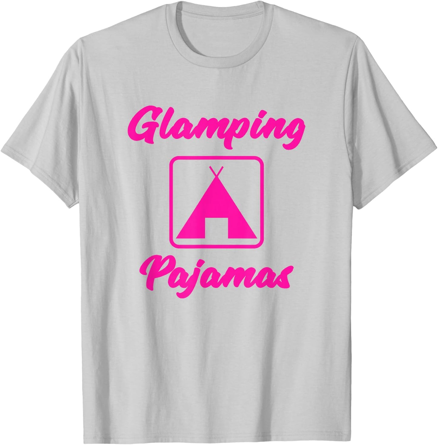 Women Camping Pajamas Shirt Happy Camper Pajamas T Shirt T-Shirt - T-Shirt | Ash