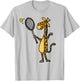 SmileteesSports Funny Giraffe Playing Tennis T-Shirt - T-Shirt | Ash