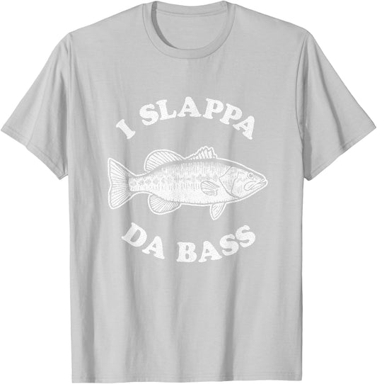 I Slappa Da Bass | Funny Bass Fishing Guitar Shirt T-Shirt - T-Shirt | Ash