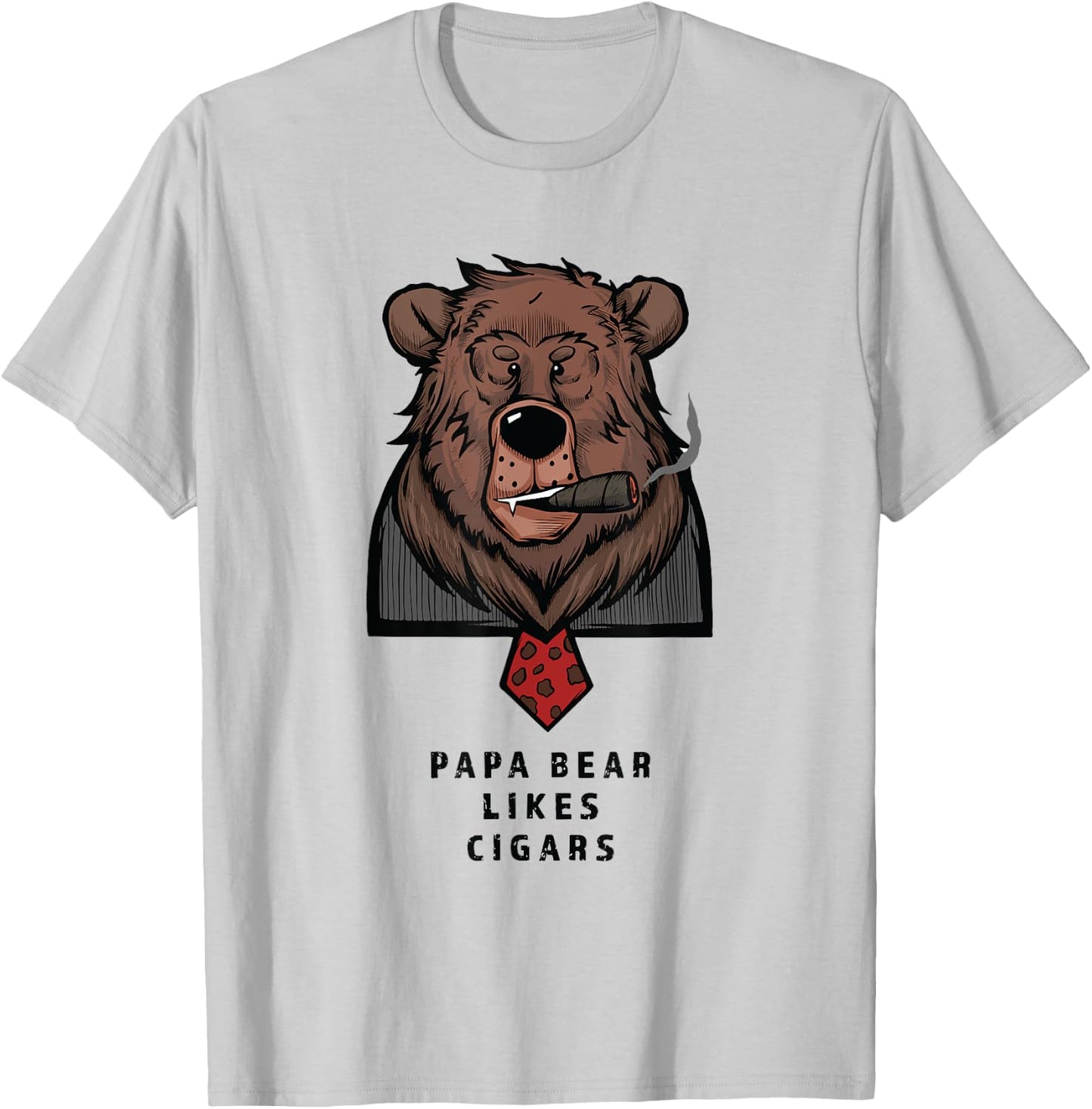 Papa Bear Cigar T-Shirt - T-Shirt | Ash