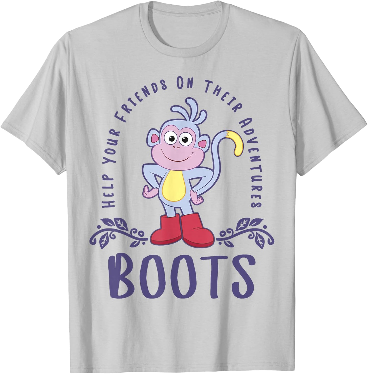 Dora The Explorer Boots Help Your Friends On Their Adventure Small T-Shirt - T-Shirt | Ash