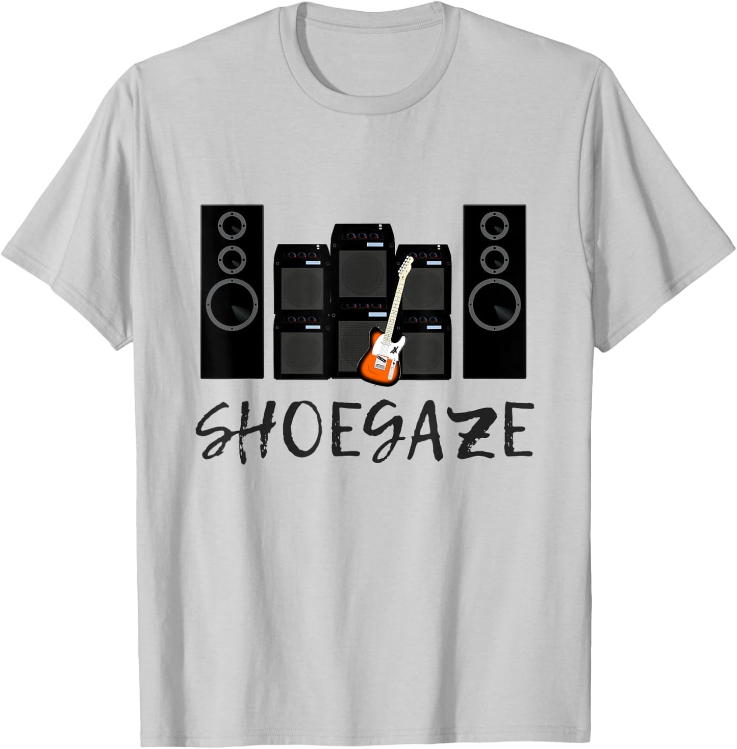Shoegaze Indie Rock Music Fan Guitar & Amps Gift T-Shirt - T-Shirt | Ash