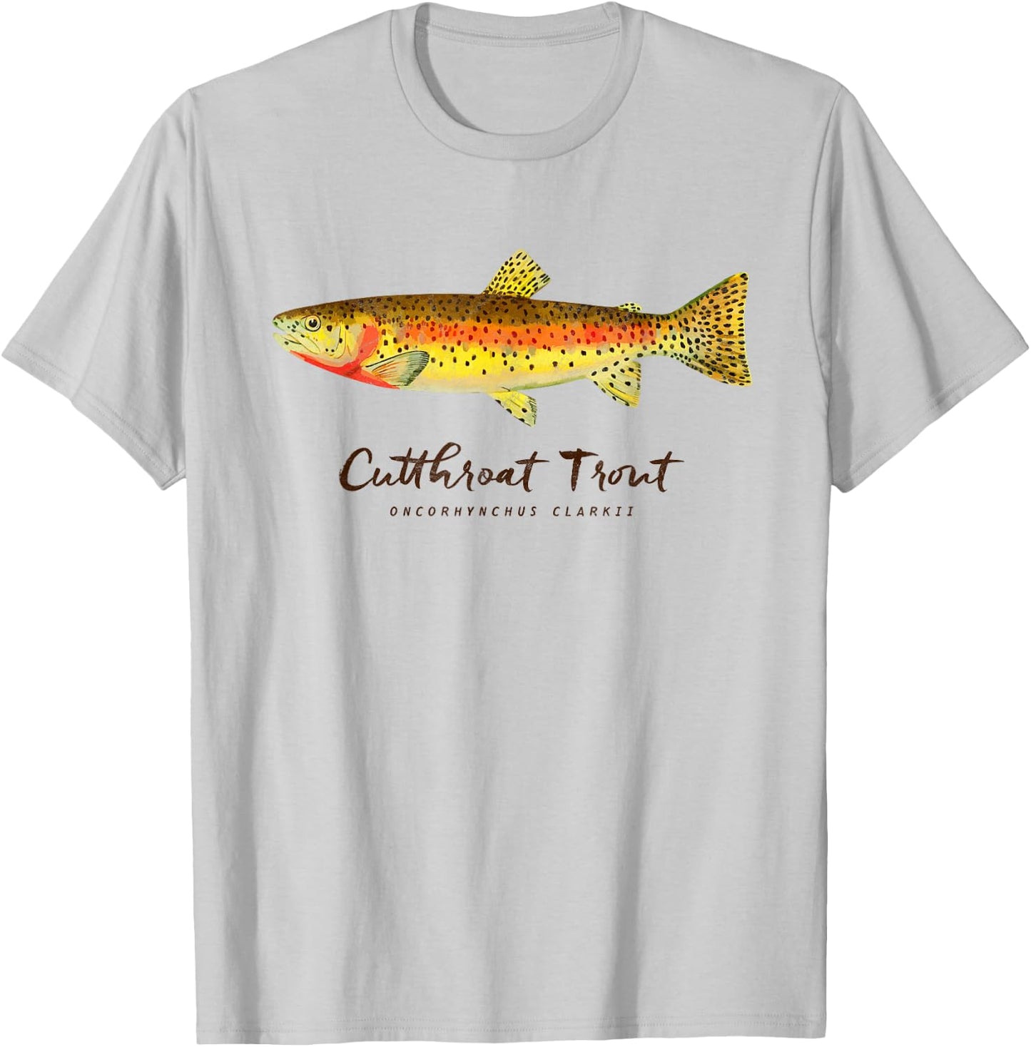 Retro Cutthroat Trout Vintage Fly Fishing T-Shirt - T-Shirt | Ash